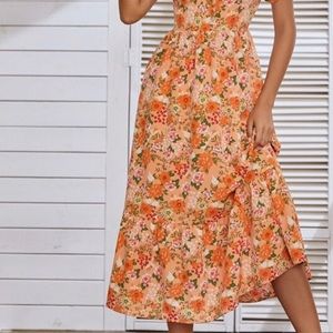 All over floral print Tie front summer dress